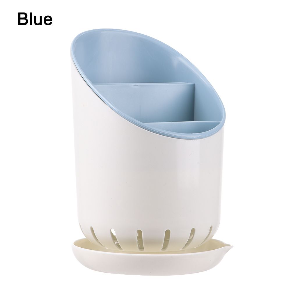For Table Spoon Plastic Drainer Easy To Clean Home Storage Kitchen Tool Tableware Container Cutlery Storage Holder: blue