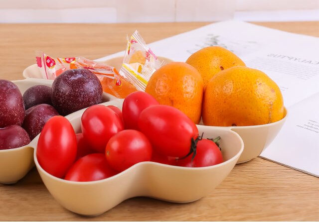 Hjerteformet fruktfat oppbevaringsboks tørket frukt snackplater delt tallerkenbeholder til godteri nøtter oppbevaring stor / liten