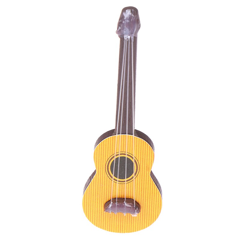 Cute 1PC 1/12 Scale Guitar Accessories Dollhouse Miniature Instrument Part for Home Decor Kid Wood Furniture Craft Ornament: 7cmx2cm