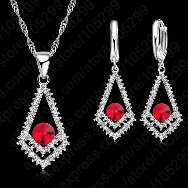 Prachtige Grote Blauwe Cz Steen Zwaard 925 Sterling Zilveren Sieraden Sets Voor Zoete Vrouw Meisjes Beste Anniversary: Model 31