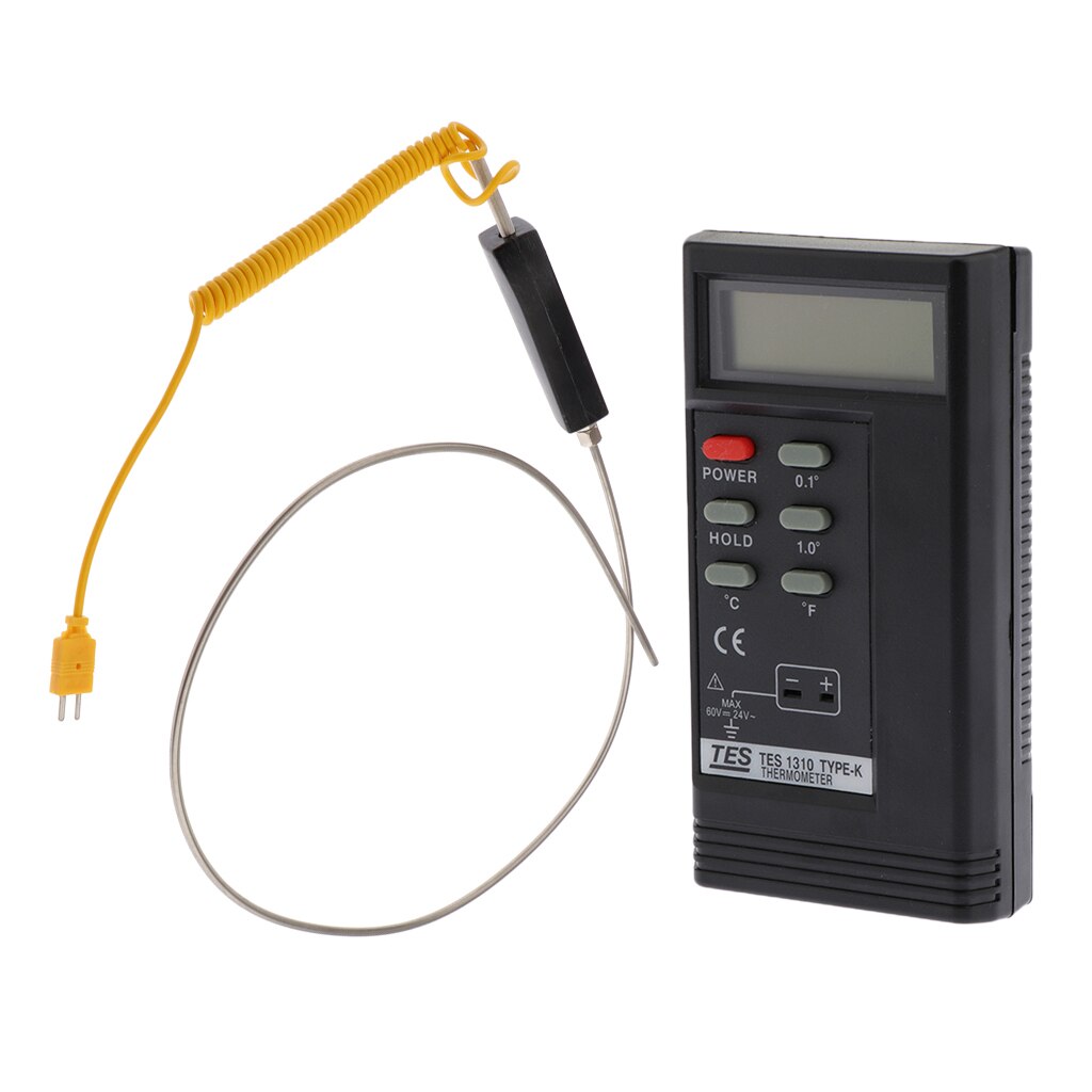 Digital Thermometer With K-Type Thermocouple Temperature Probe, Stainless Steel Probe In Temperature Range 0-1300