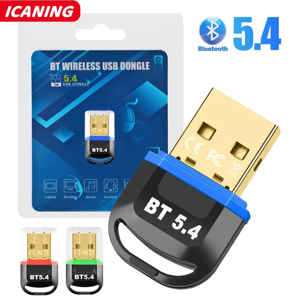 Bluetooth 5.4 Adapter for PC USB Bluetooth 5.3 Dongle Bluetooth Receiver for Speaker Wireless Mouse Keyboard Audio Transmitter