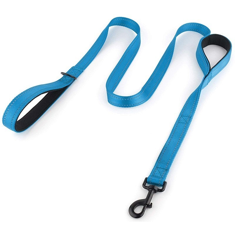 Benepaw Reflecterende Gewatteerde Hondenriem Twee Handvat Duurzaam Kleine Medium Grote Hond Pet Training Leash Nylon Lood 7 Kleuren: Sky Blue / L - 1.8M ( 5.9FT )