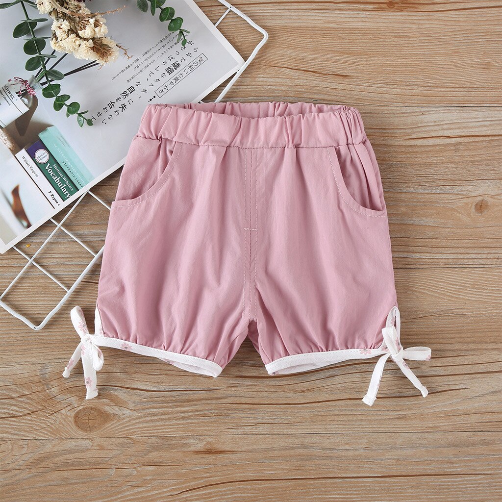 Aankomst Snoep Kleur Baby Meisjes Shorts Zomer Kinderen Kids Meisjes Pure Kleuren Casual Shorts Elastische Taille Bandage Broek # p30