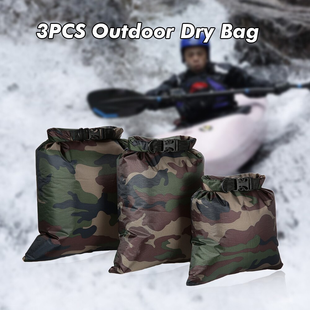 Lixada paquete de 3 bolsas impermeables de natación 3L 5L8L bolsas de secado ultraligero al aire libre con correa ajustable para acampar senderismo viajes