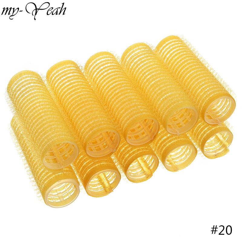10pcs/Lot Different Size Self Grip Hair Rollers Magic Curlers DIY Home Use Hairdressing Roller Hair Styling Tool DIY Home: 20mm