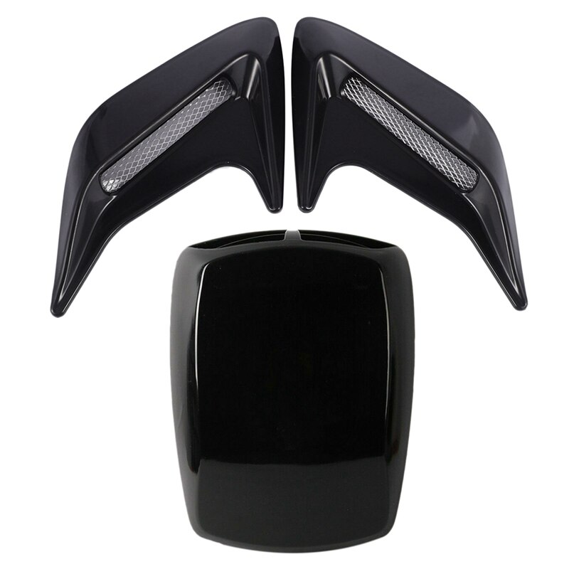 1 Pcs Universal Car Truck Hood Air Flow Intake Hood Scoop Vent & 2Pcs Vent Air Flow Mudguard Intake Sticker: Default Title