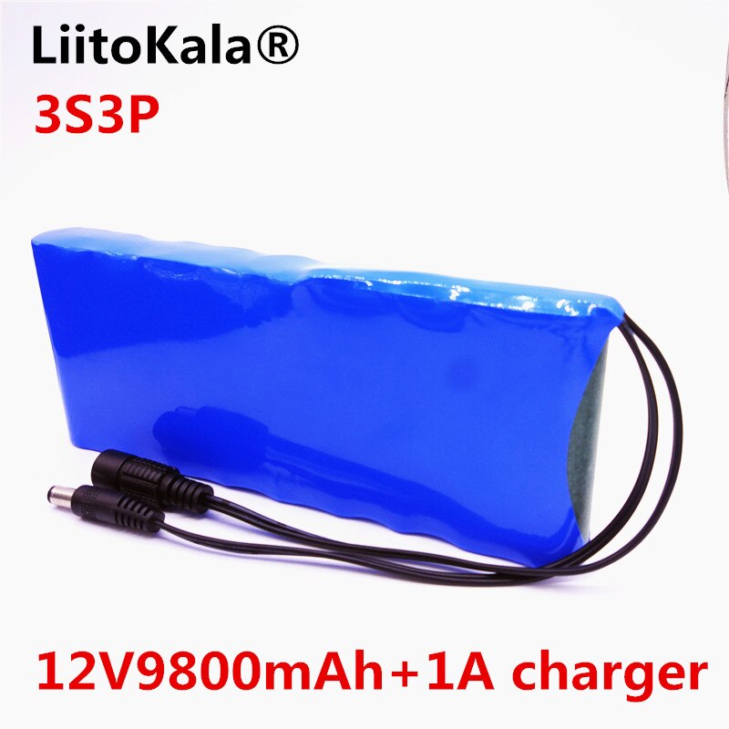 Liitokala 12V 9800mAh lithium-ion battery Camera battery and 12.6V 1A EU / US charger PLUG