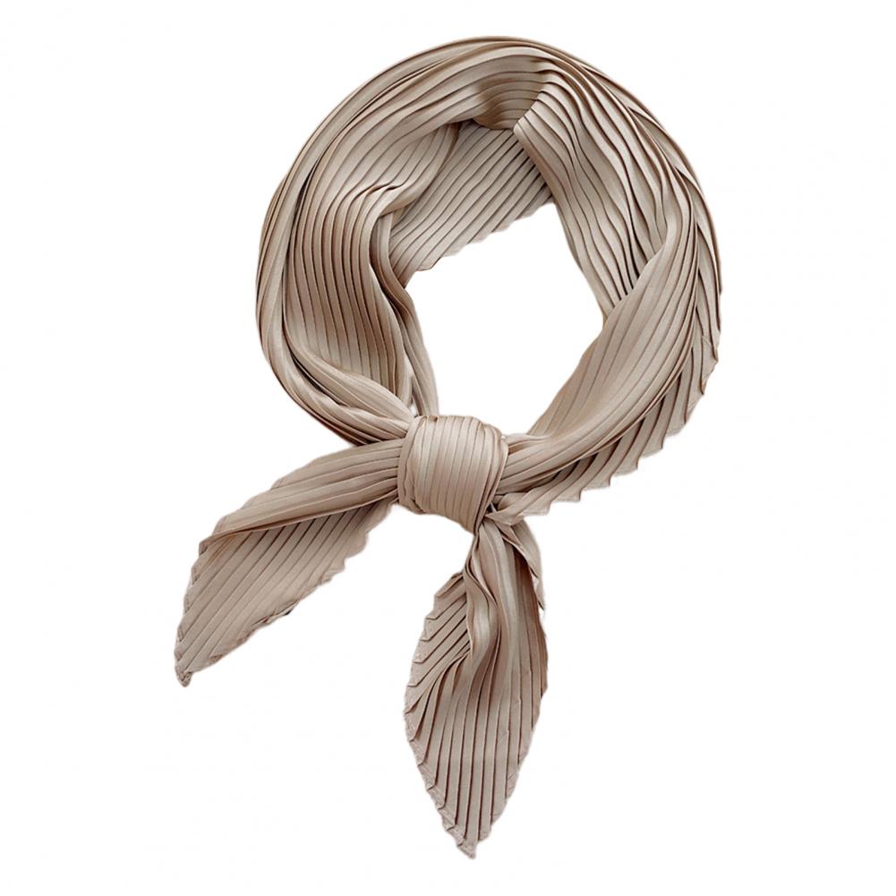 Super doux Chic mince froissé écharpe cou porter tempérament femme écharpe plissée pour l'extérieur: Kaki