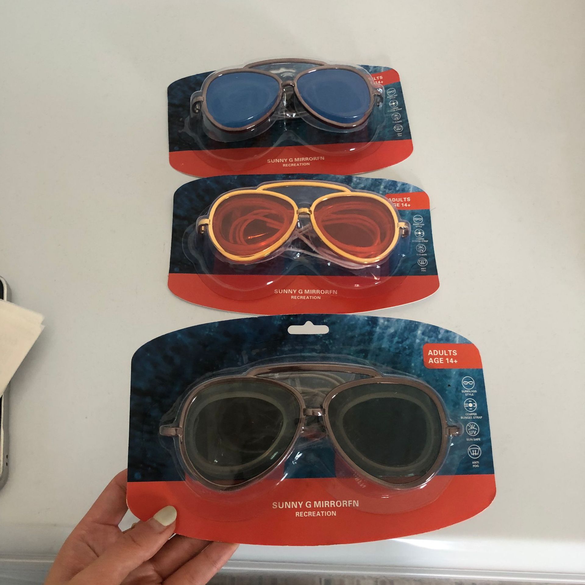 Adult Retro Aviator Mariner Style Swim Goggles Full Vision Anti-Fog Waterproof Mirror Lenses Adjustable Strap Pool Beach Sports