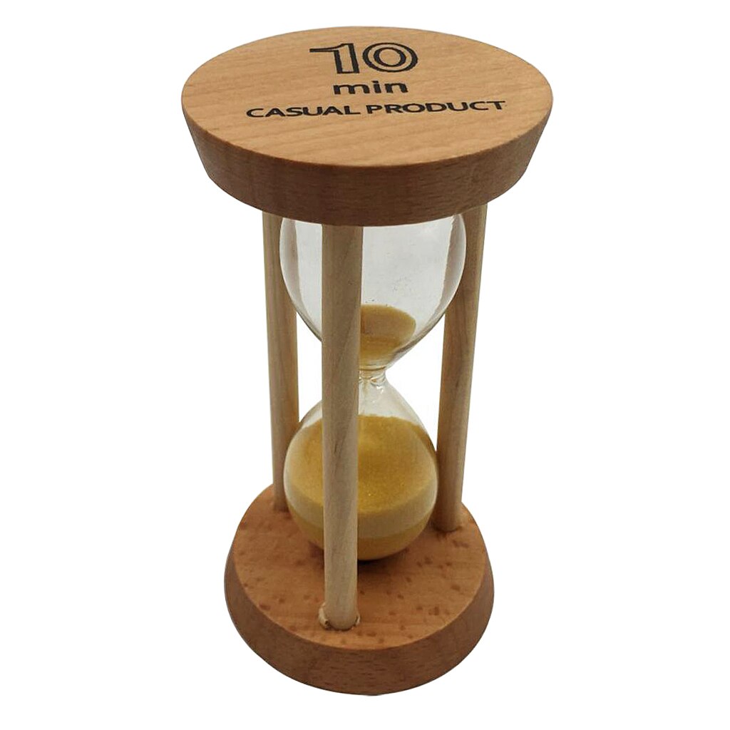 10 min. timeglas sandtimer i timeglas til træning i klasseværelset - gul