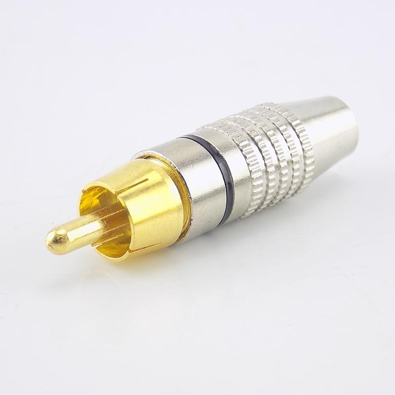 4 10 Stuks Rca Male Plug Connector Non Soldeer Av Audio Video Locking Cable Plug Adapter Solderness Voor Video Cctv camera Beveiliging
