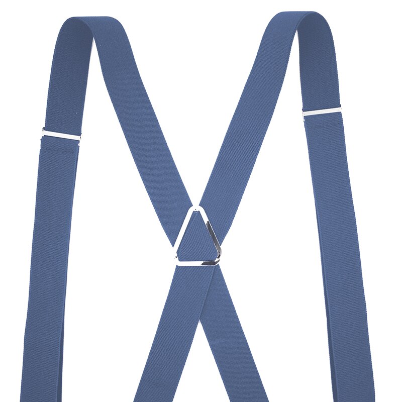 Zwart Werk Bretels Voor Mannen Shirt 4 Snap Haken Zware Big Tall X-Vorm 3.5Cm Breed Verstelbare elastische Broek Broek Bretels: Denim blue