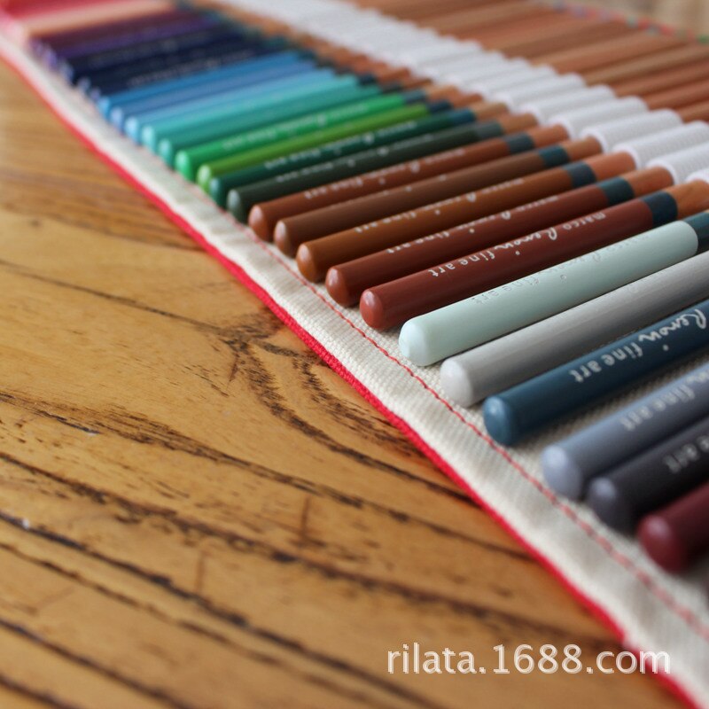 Rød rulle penalhus store 36/48/72 huller tilbage til skole blyant til piger drenge patron stor lærred pen taske papirvarer kit