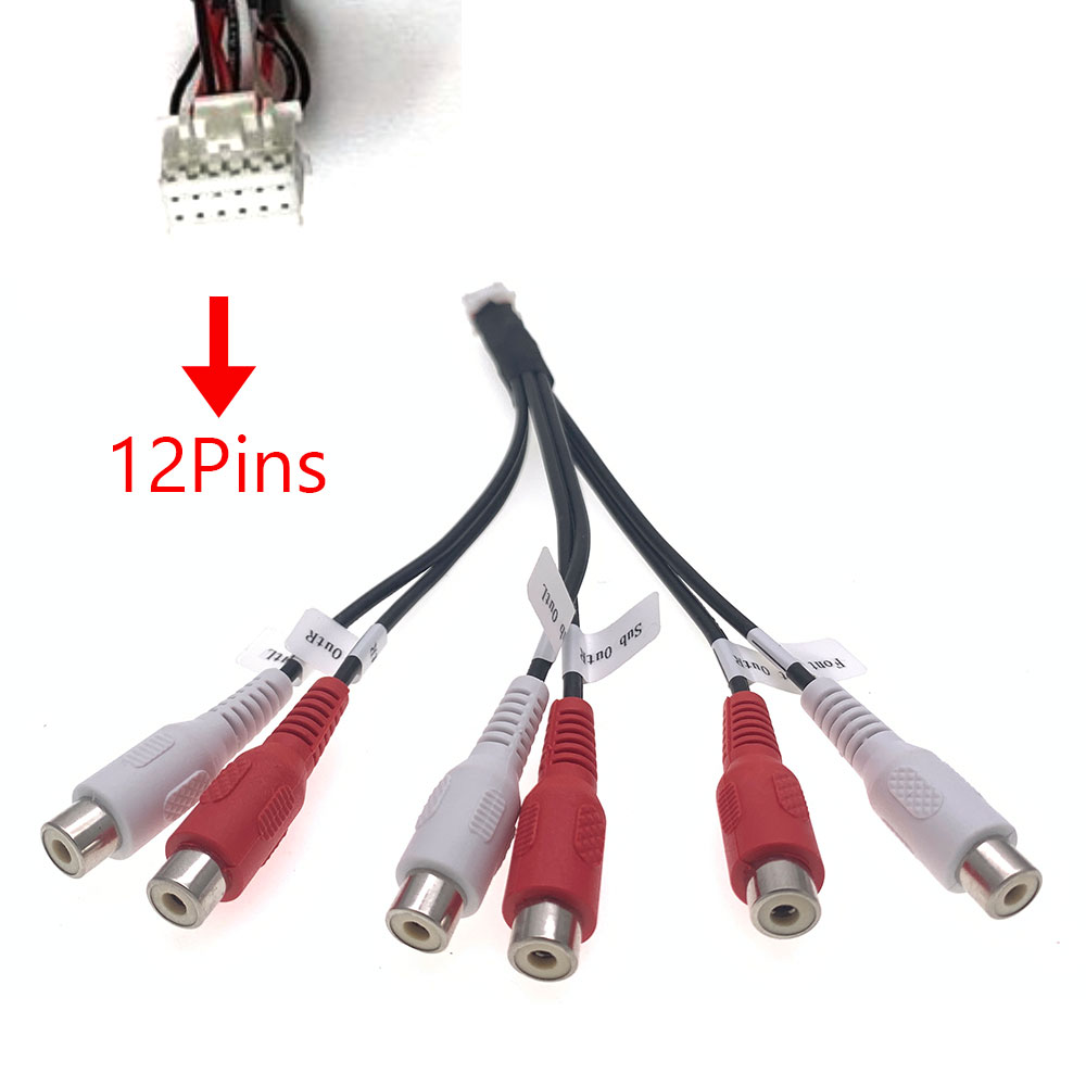 12 Broches Voiture Audio Stéréo Avant Arrière pad Woofer Sortie RCA Câble Adaptateur Pour Pioneer AVH-P6500 P6600DVD DEH-P800BT P88RS: Default Title
