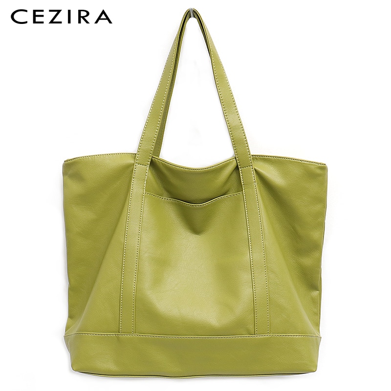 CEZIRA grand sac fourre-tout pour femmes Vegan en cuir sacs à bandoulière dames décontracté en cuir PU sacs à main femme sacs à provisions quotidiens