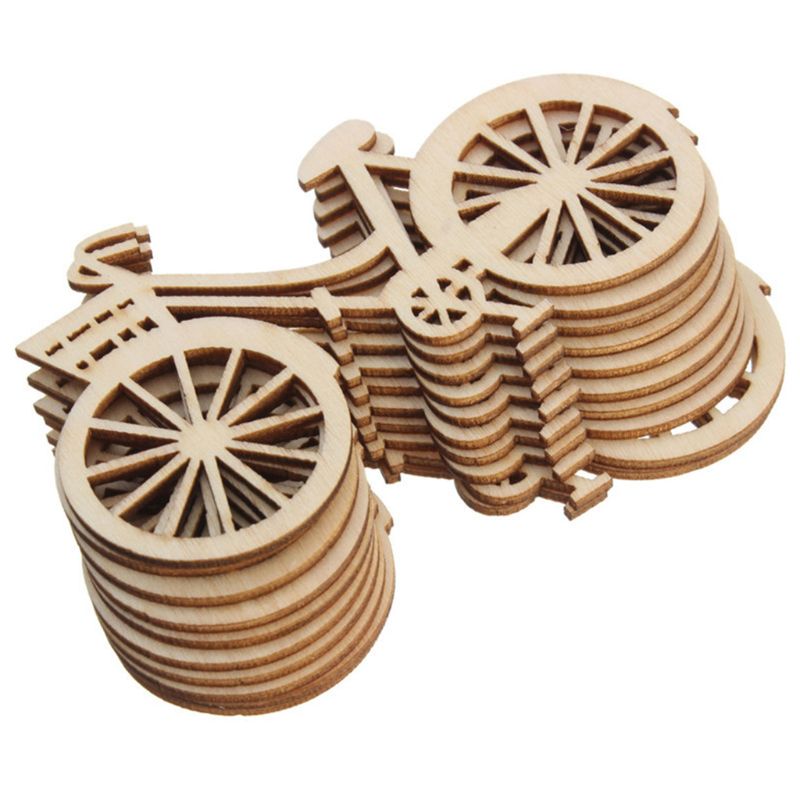 10 stücke Holz Fahrrad Fahrrad Ausschnitt Furniere Scheiben DIY basteln Ornament Thema Hochzeit Hause Dekoration: Ursprünglich Titel