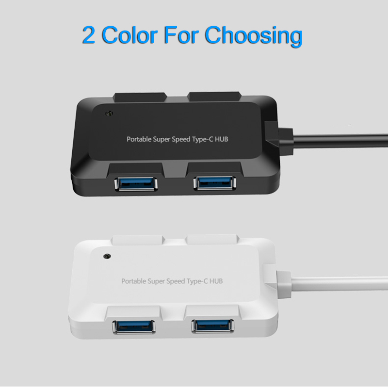4 Ports USB3.0 Hub 5Gbps Super Speed Hab 750mm Cable Portable Black White Micro-USB Power Supply Splitter For Multi USB Devices