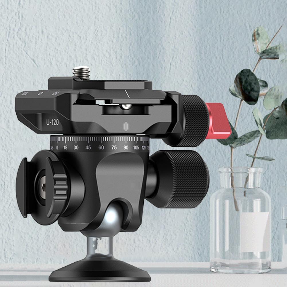 Ulanzi U-120 Tripod Head 360 Degree Rotating Anti-skid Inverted Tripod Gimbal for Camera Durable Inverted Head Aluminum Alloy