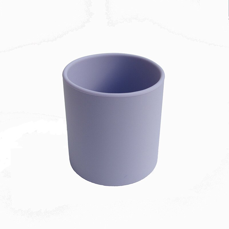 1PCS Baby Silicone Cup Food Grade Silicone kids Feeding Cup Infant Toddler Tableware Drinking Cup BPA Free 250ML Heat-resistant: purple