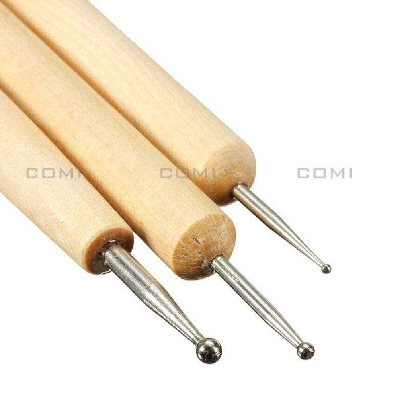 3Pcs Ball Styluses Tool Set for Embossing Pattern Clay Sculpting Modeling Making Polymer Ceramic Tools Kit Playdough Tool
