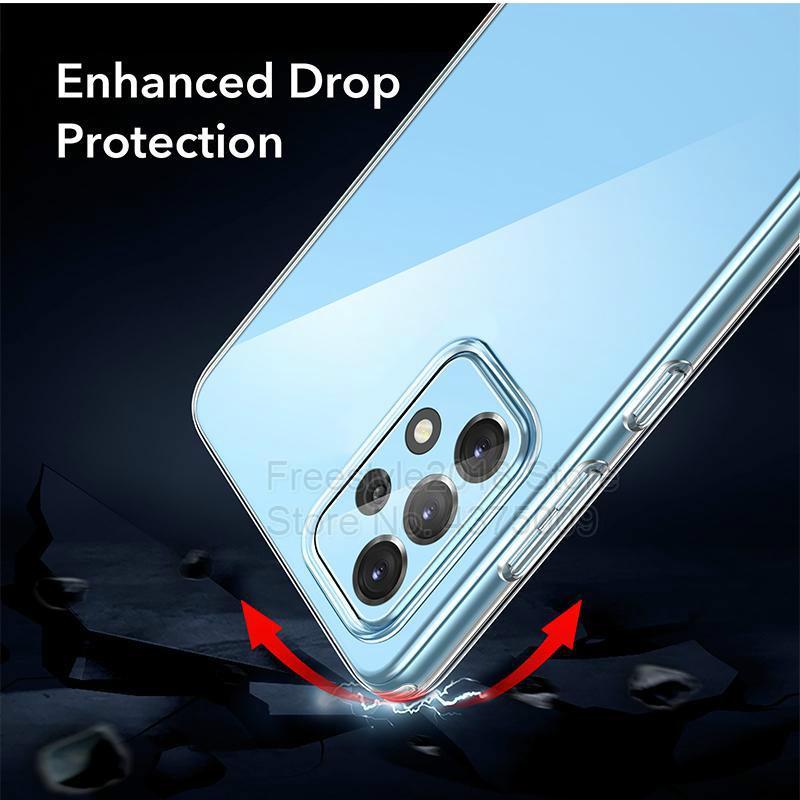 Slim Soft Silicone Case For Samsung Galaxy A52 A526B A5260 A72 A725F A42 A32 A12 A02S A51 A71 Clear TPU Transparent Cover