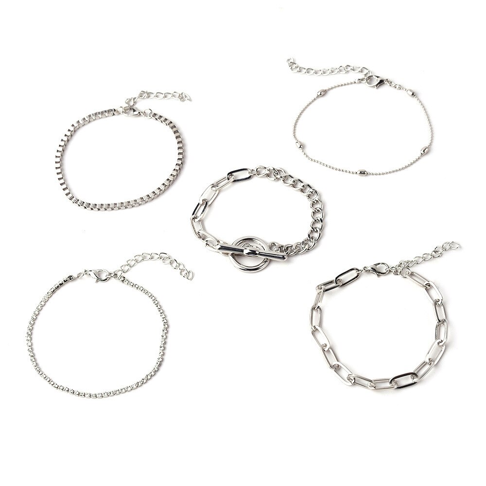 Delysia King-pulsera de retro, pulsera de cuentas redondas huecas geométricas populares, varias capas