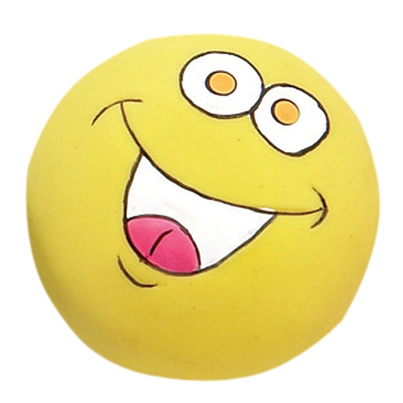 Rubber Dog Puppy Pet Play Squeaky Ball Chewing Toys with Face Fetch Bright Balls Pet Dog Supplies Puppy Popular Toys