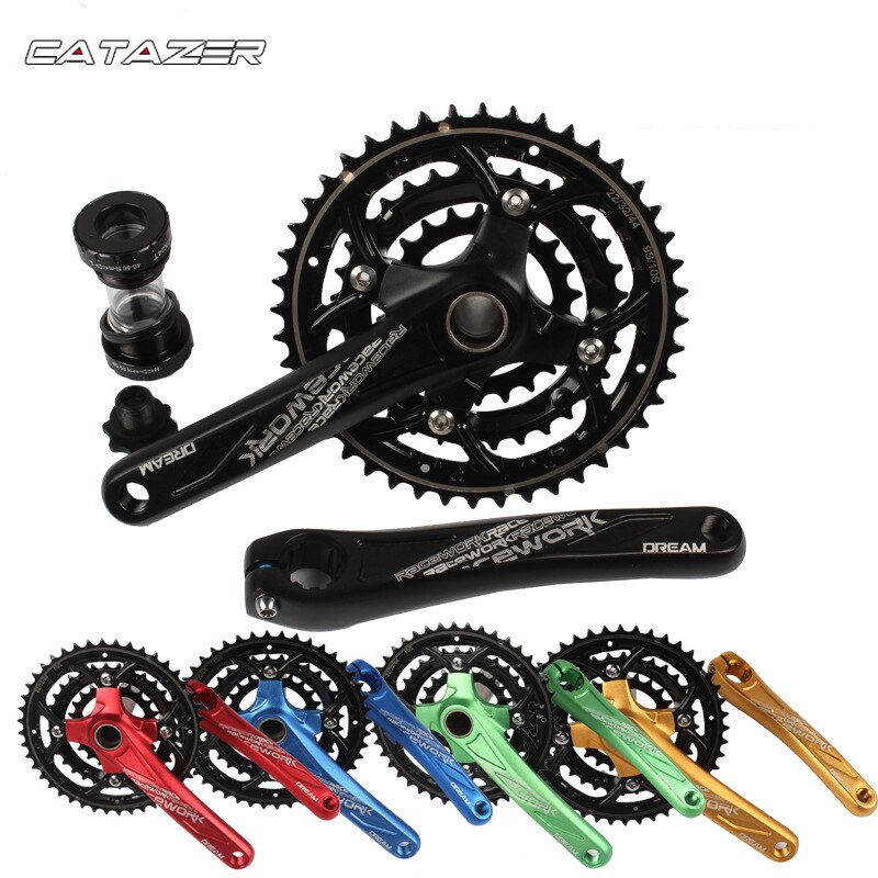 Cykel kranksæt 2 speed 38t 24t plate 104 bcd mtb bike crank bsa aluminiumslegering med bundtilbehør 170mm med bb