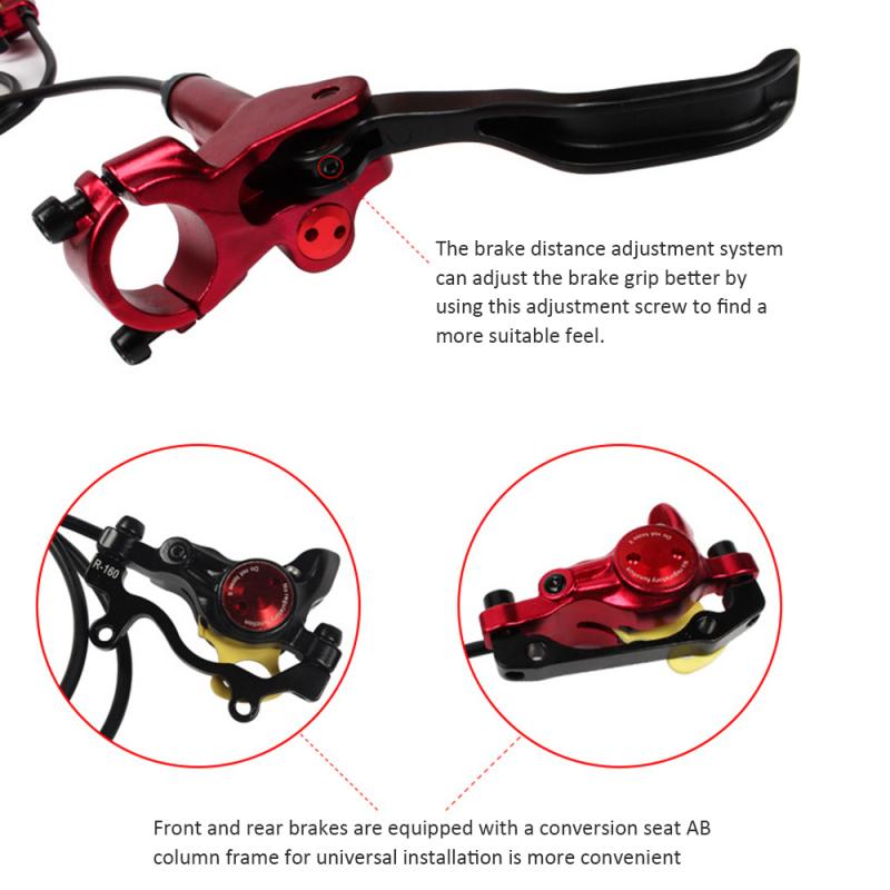 1 par de freios a disco hidráulicos para bicicleta, disco de freio hidráulico para bike de montanha, conjunto frontal e traseiro, acessórios para bicicleta