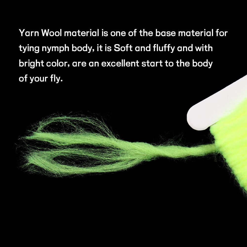 WIFREO 14 Colors 3mm/2M Fly Tying Yarn Egg Fly Tying Material Buzzer Nymph Body Tail Tying Fiber Fly Body Decorating Wool