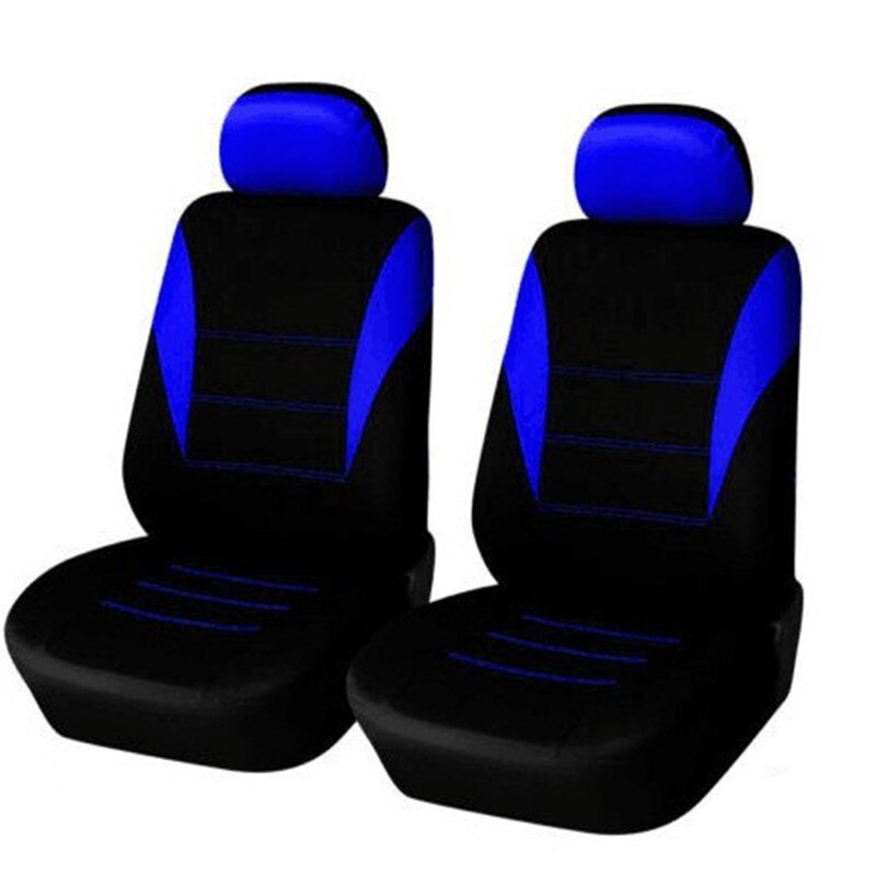 Ensemble universel d'housses de siège de voiture, pour la plupart des voitures, protection pour siège de voiture, avec des détails de piste: 2 seats blue black