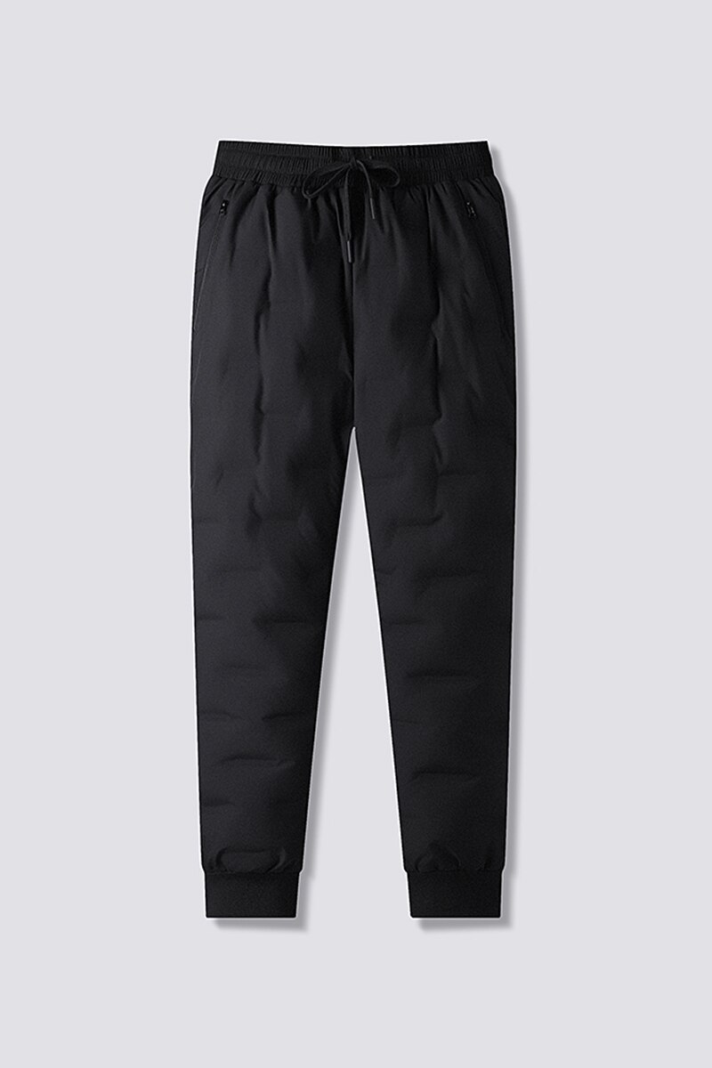 Pantalones de plumas de pato para hombre joven, calzas impermeables, cálidas, informales, con cintura elástica, talla grande, M-6XL, Invierno: XL