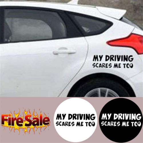Funny Car Stickers MY DRIVING SCARES ME TOO Car Window Vinyl Decal Sticker Door Sticker
