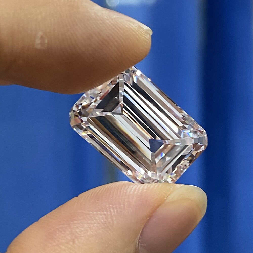 Meisidian 5A Big Size 13X19mm 32 Carat Emerald Cut Manufacturers White Loose Cubic Zirconia CZ Diamond