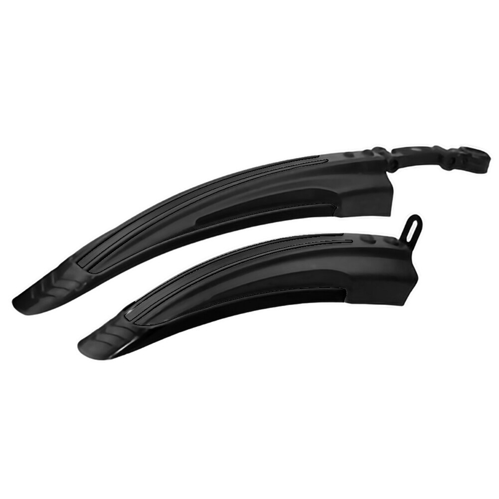 2pcs Universal Adjustable Mountain Bike Mudguard Wings Set Front Rear Wheel Bicycle Water Mud Guards Fenders Cycling Accessories: Black