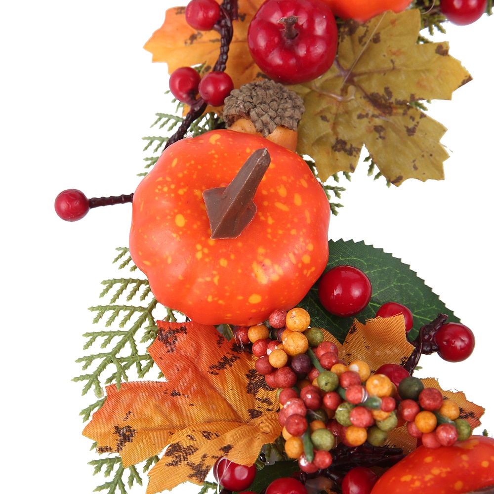30Cm Kunstmatige Pompoen Krans Herfst Oogst Maple Leaf Zonnebloem Deur Decor Garland Thanksgiving Halloween Party Benodigdheden