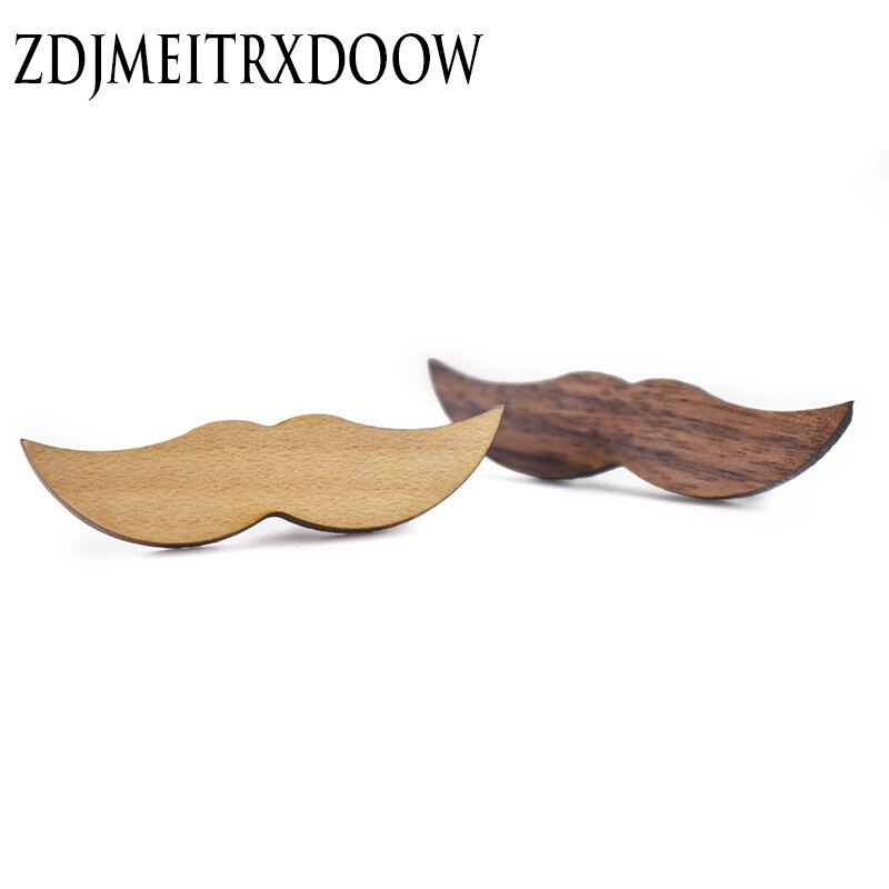 Pince à cravate moustache en bois, tout , , motif de personnalité imprimé, alliage