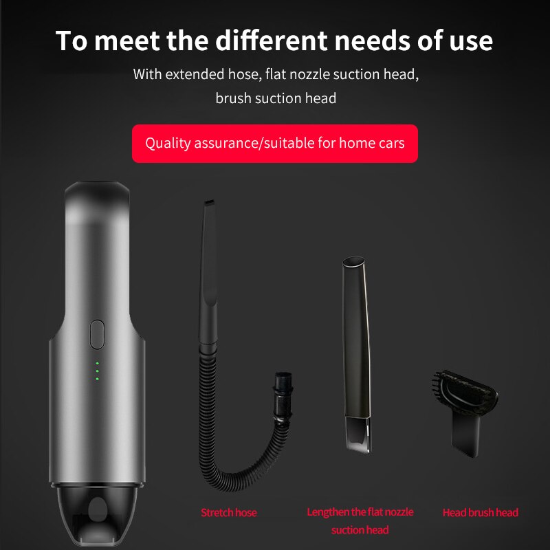 Handheld Car Vacuum Cleaner Wireless Powerful Cyclone Suction Rechargeable Wet/Dry Auto Portable for Car Home Pet Hair