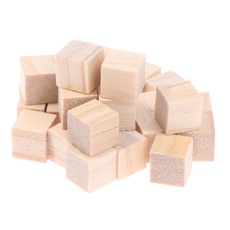 50/100 Stuks Houten Kubussen Onvoltooide Vierkante Blokjes Hout Blokken Voor Wiskunde Maken Craft Diy Projecten