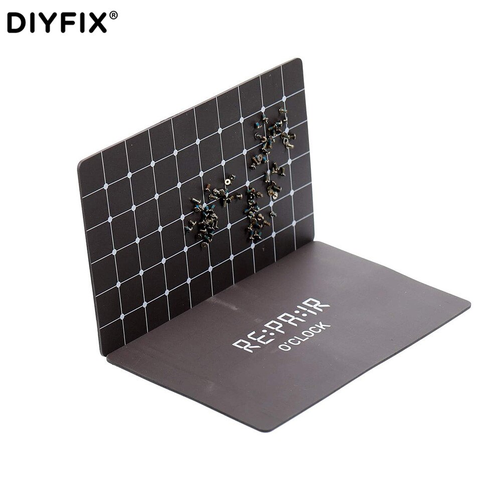 DIYFIX 2UUL 155*98mm Black Magnetic Screw Pad Storage Mat Work Pad Mobile Phone Repair Hand Tools