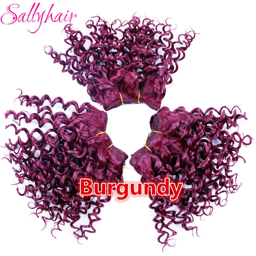 Sallyhair-extensiones de pelo rizado Afro, tejido de pelo rizado de ganchillo, Color negro, trama sintética de alta temperatura, 3 unidades por lote: Insecto