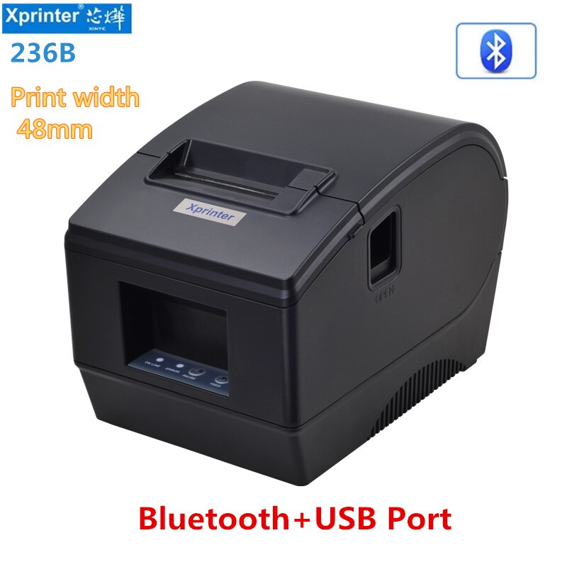 XP-236B/236BL 20-60mm barcode printer sticker printer 58mm receipt printer POS printer Qr code the non-drying label printer: 236B   BT and USB / UK Plug