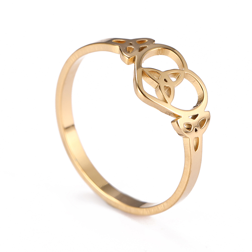 Dawapara Witch Knot Ring for Women Stainless Steel Celtis Knot Ring Witchcraft Amulet Pagan Wiccan Jewelry Valentine's Day: 10 / Clear