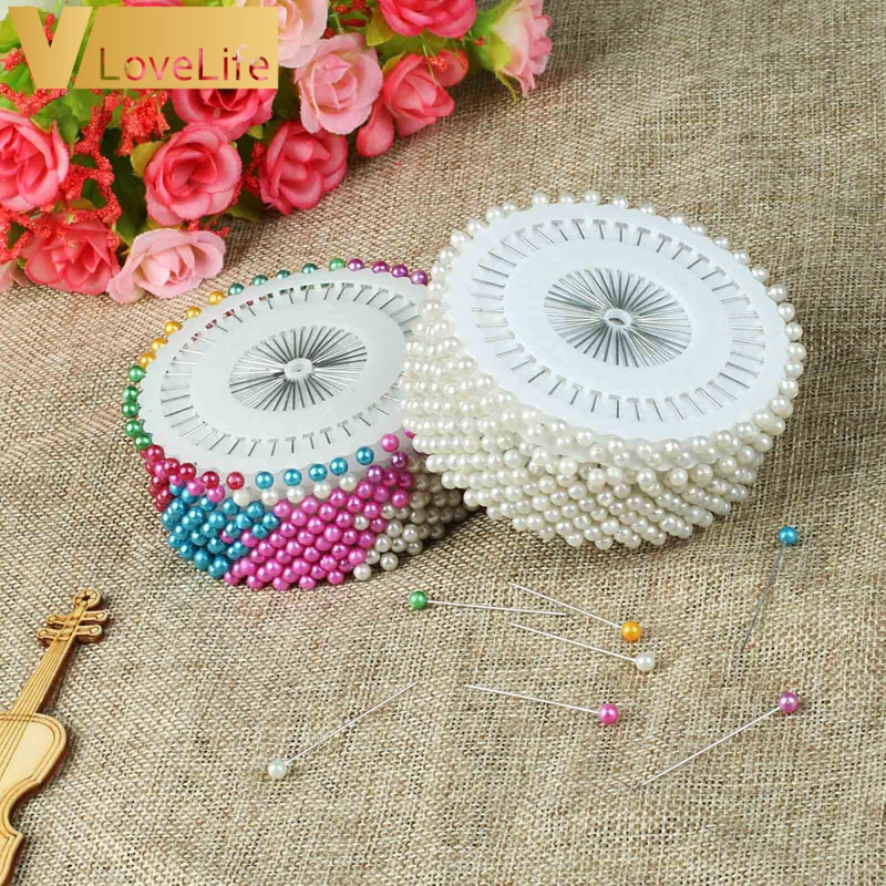 480 pcs 1.5 inch Ronde Pearl Hetero Head Pins Dressmaking Faux Peer Corsage Pin voor DIY Kleding Naaien Accessoires Naalden