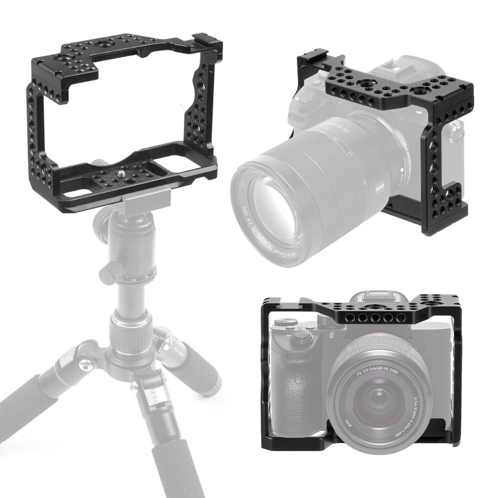 Gabbia per fotocamera con staffa per treppiede per stabilizzatore portatile in alluminio per Sony A7RIII/A7III/A7MIII SLR DSLR supporto per supporto accessori Vlog