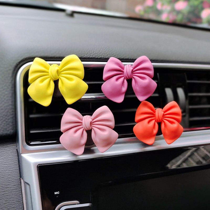 Cute Bow-knot Car Accessories Interior Woman Perfume Clip Car Air Freshener Air Vent Clip Cartoon Bow-knot Girls Decoration