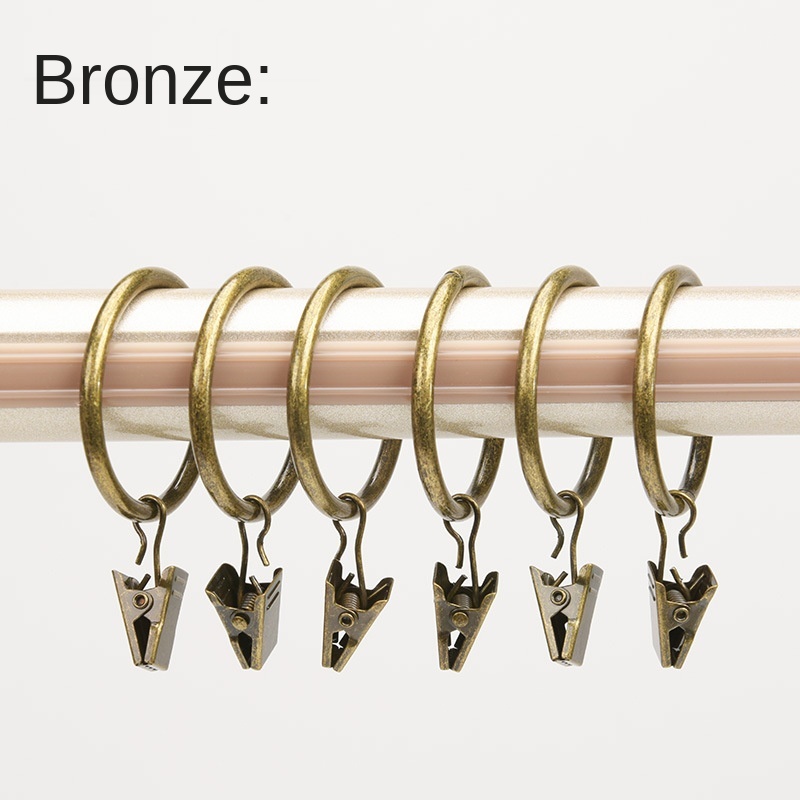 10 Pcs Metall Vorhang Clip Vorhang Ring Schnalle Vorhang Clip Haken Ringe Schellen Gardinen Clips Bad Vorhang Rod Clips Zubehör: Green bronze / 3.0x32mm