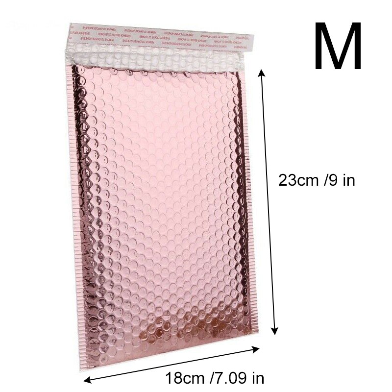 10x rosenguld plast polstret boble mailer kuvert emballage taske forhindre skader under: M