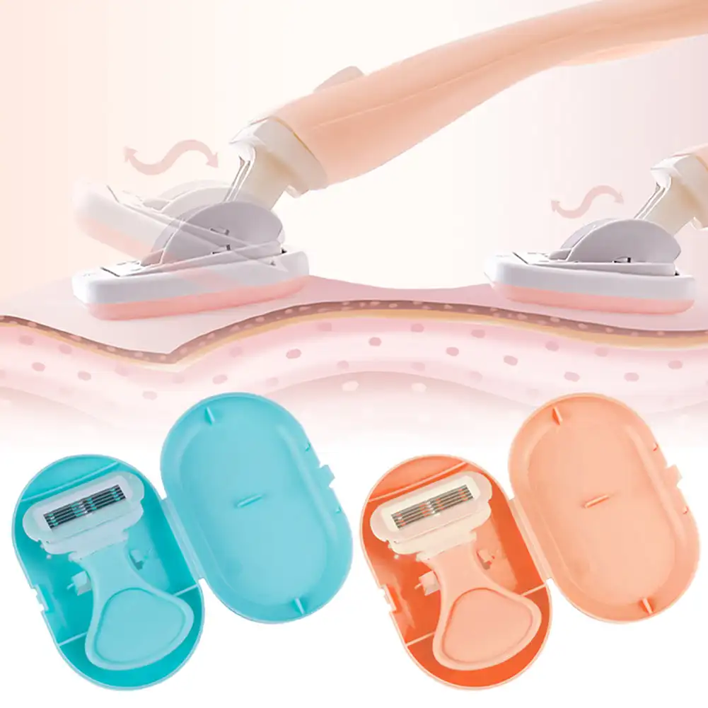 Maquinilla de afeitar de seguridad para mujer, 1 Uds., cuchillas de afeitar Manual de acero inoxidable para Barba, pelo corporal B Ikini, afeitadora de axilas y muslos, afeitado portátil